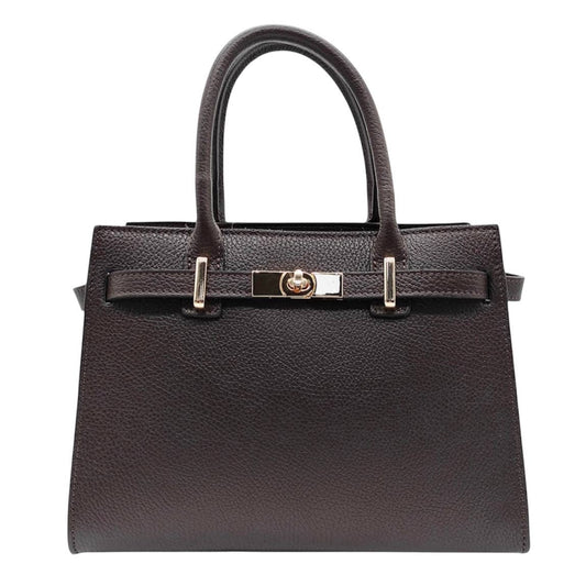 Modarno "Gina" handbag and shoulder bag in genuine leather 28x14x20cm: Dark Brown