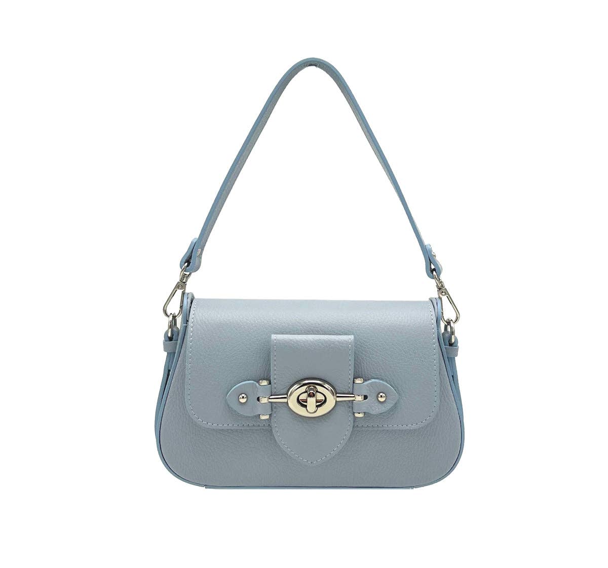 Genuine leather shoulder bag, Made in Italy, art. 112546: Black