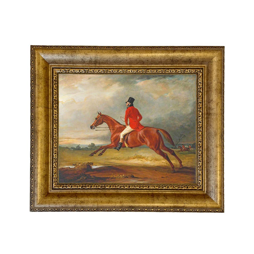 Major Healey Wearing Raby Hunt Uniform Framed Painting Print: Gold Florentine Leaf / 5" x 6"