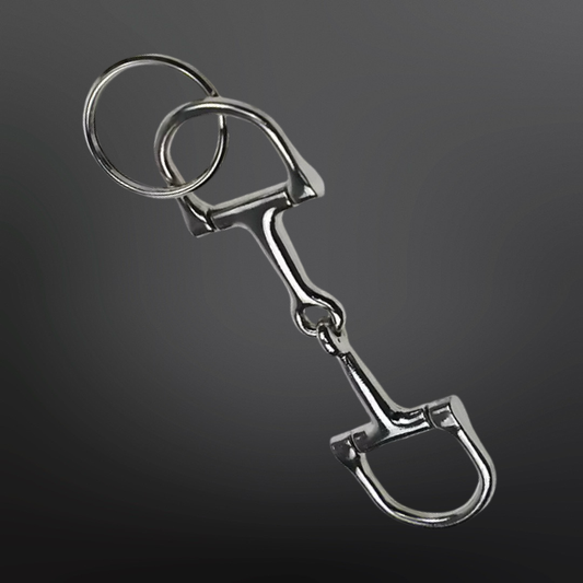 Western Equestrian Dee Ring Snaffle Bit Keychain: D-Ring - Silver