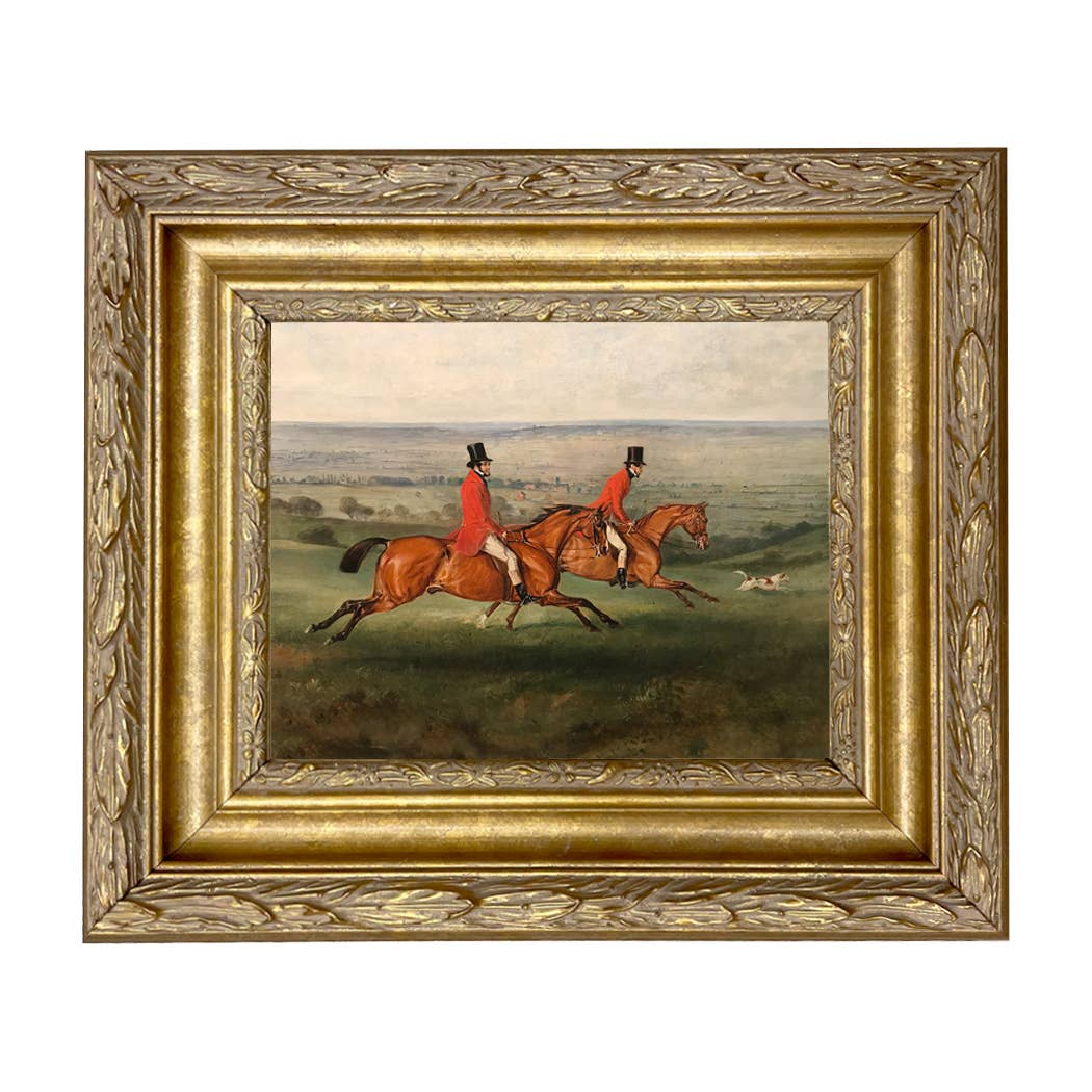 Across the Meadow Vintage Painting Print on Canvas: Antiqued Gold / 5" x 6"