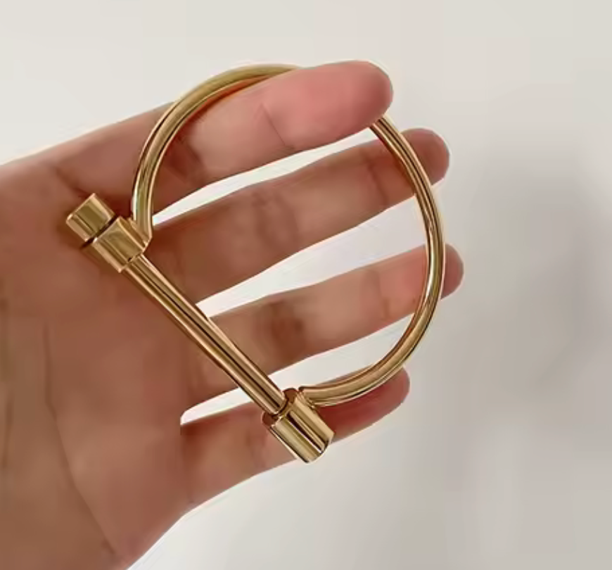 Horse Bit Cuff Bracelet- Bangle Cuff- Screw Lock- Waterproof: Original