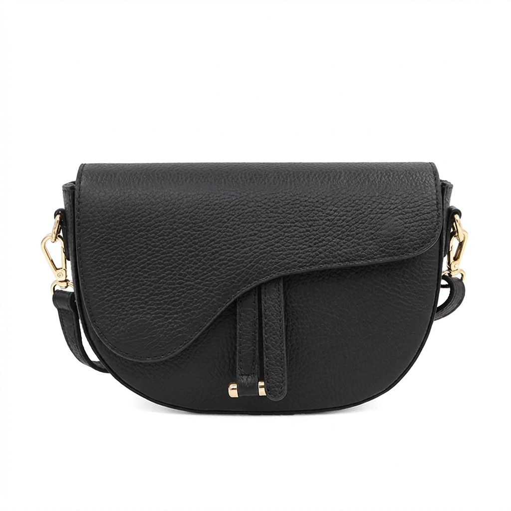 Genuine Leather Saddle Crossbody Bag – Made in Italy: Arancione