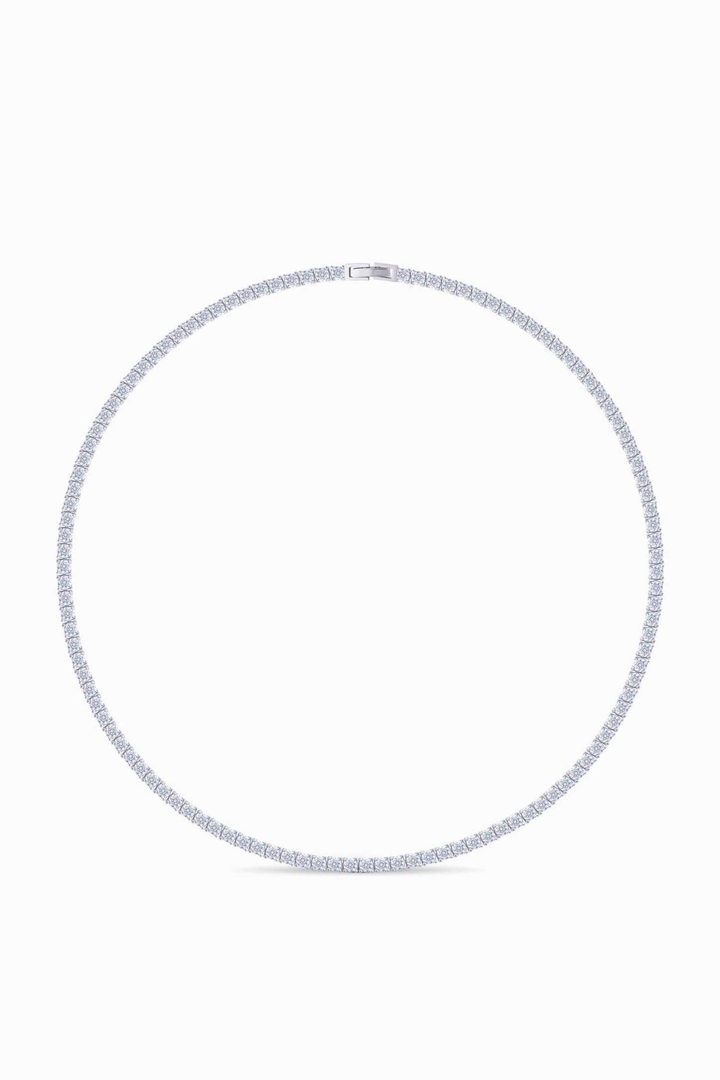 Tennis Necklace. Premium PV plated stainless CZ. : Yellow Gold / 4mm