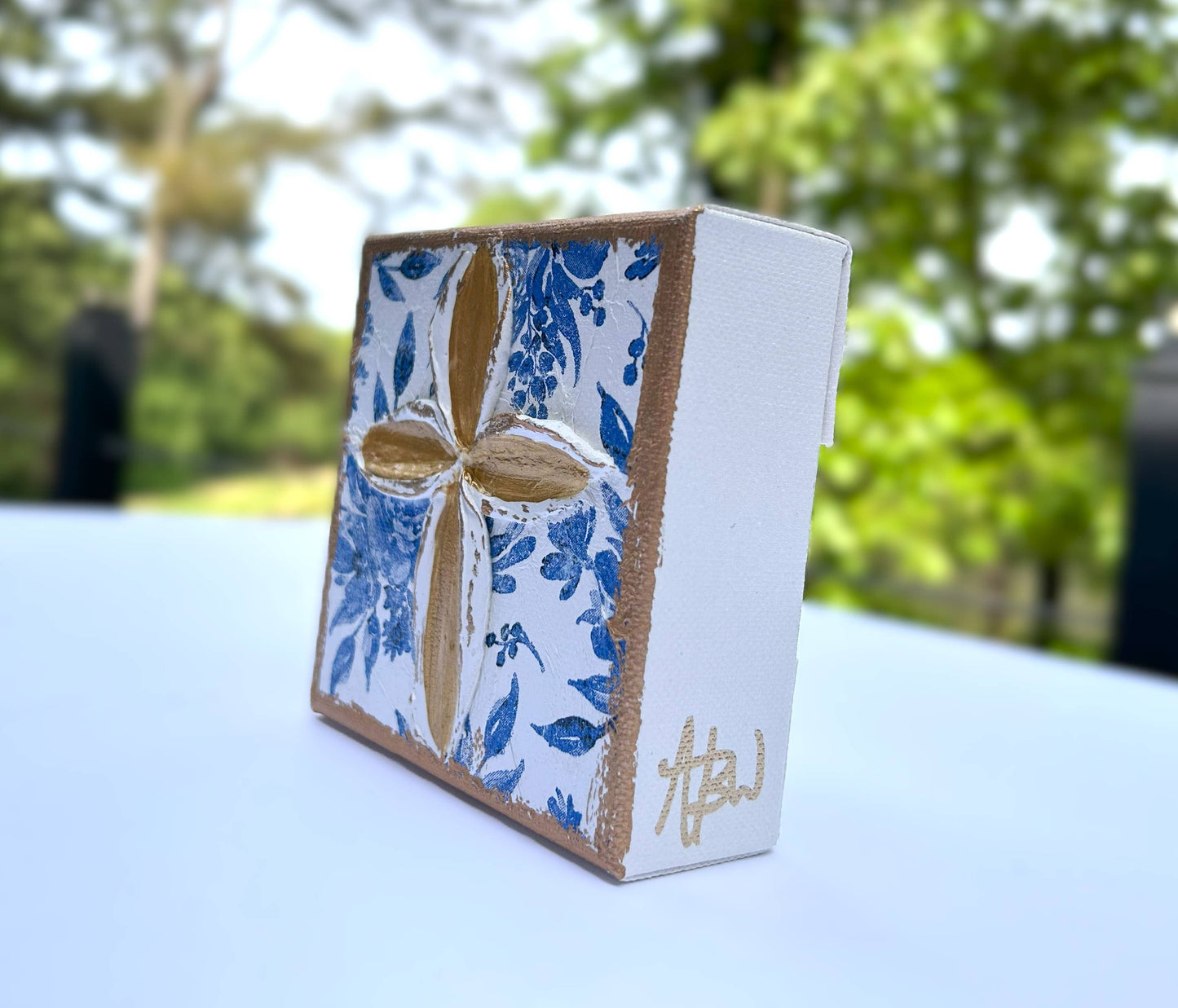 Chinoiserie Art Minis |  botanicals blue white bridal tea : Lemon