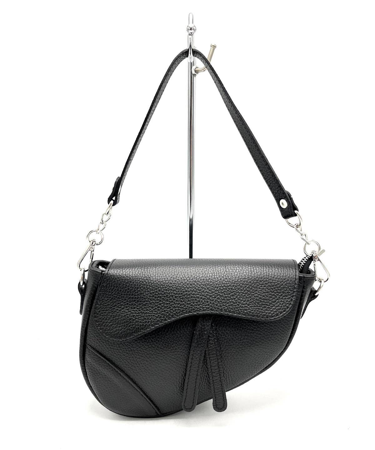 Genuine leather shoulder bag, Made in Italy, art. 112436: Dark Blue