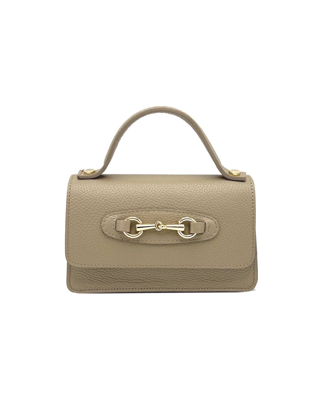 Women's Genuine Leather Handbag with Chain, Made in Italy, art. 112569New: Yellow