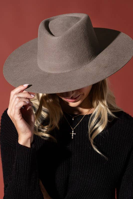 100% Australian Wool Triangular Panama Hat-Blank: RASPBERRY / OS