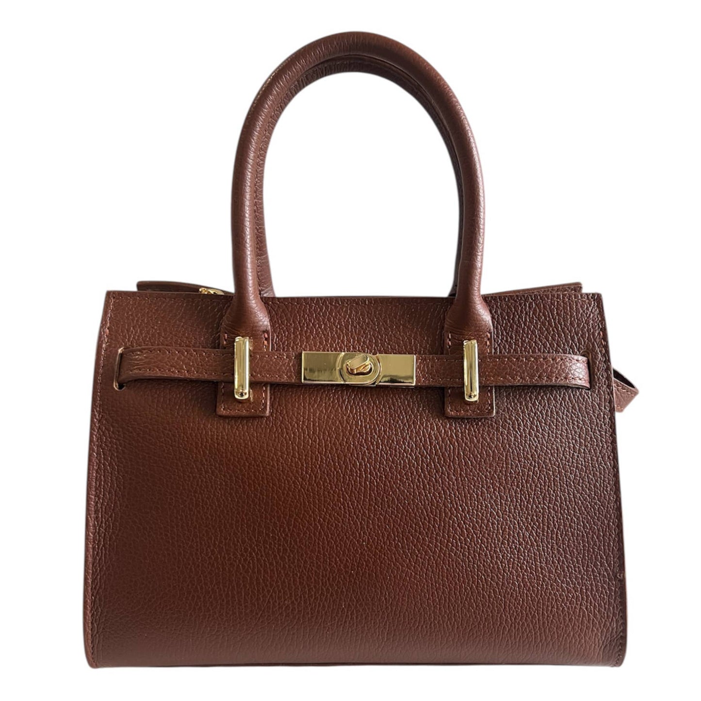 Modarno "Gina" handbag and shoulder bag in genuine leather 28x14x20cm: Dark Brown