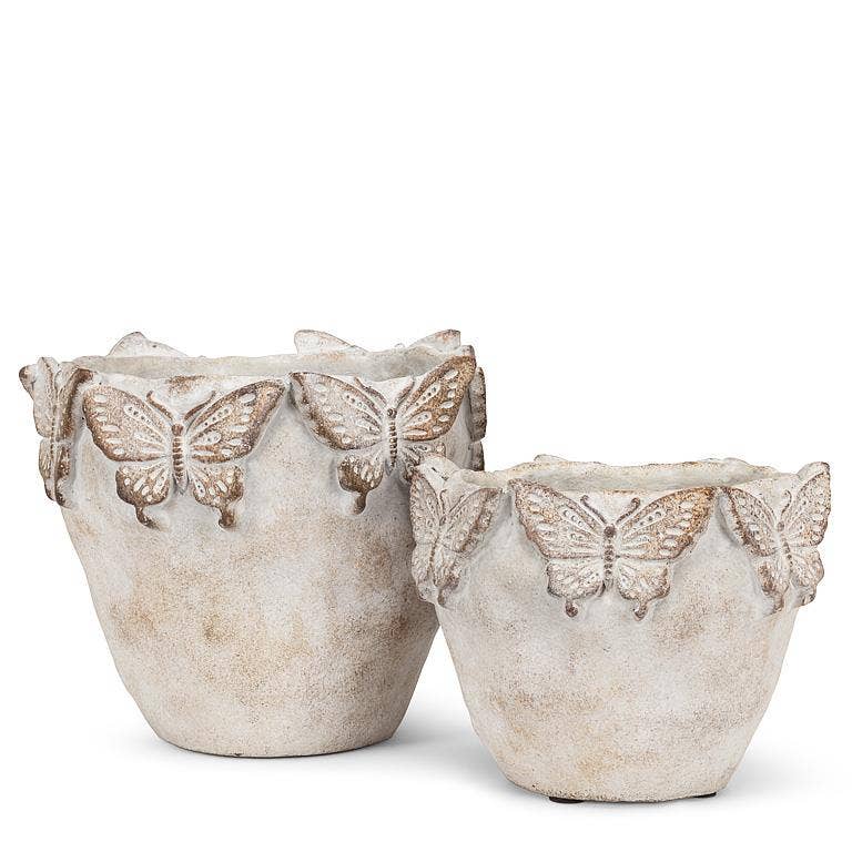 Butterfly Edged Planter-7"H: Medium