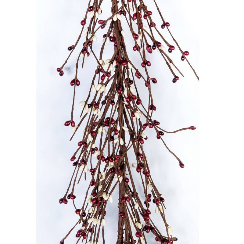 Rice Berry Garland, 55In, Hw, Country Red, Cream