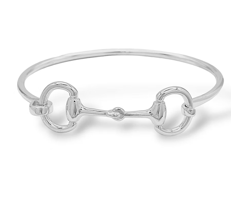 Snaffle Cuff Bangle Bracelet- Brass: Yellow Gold