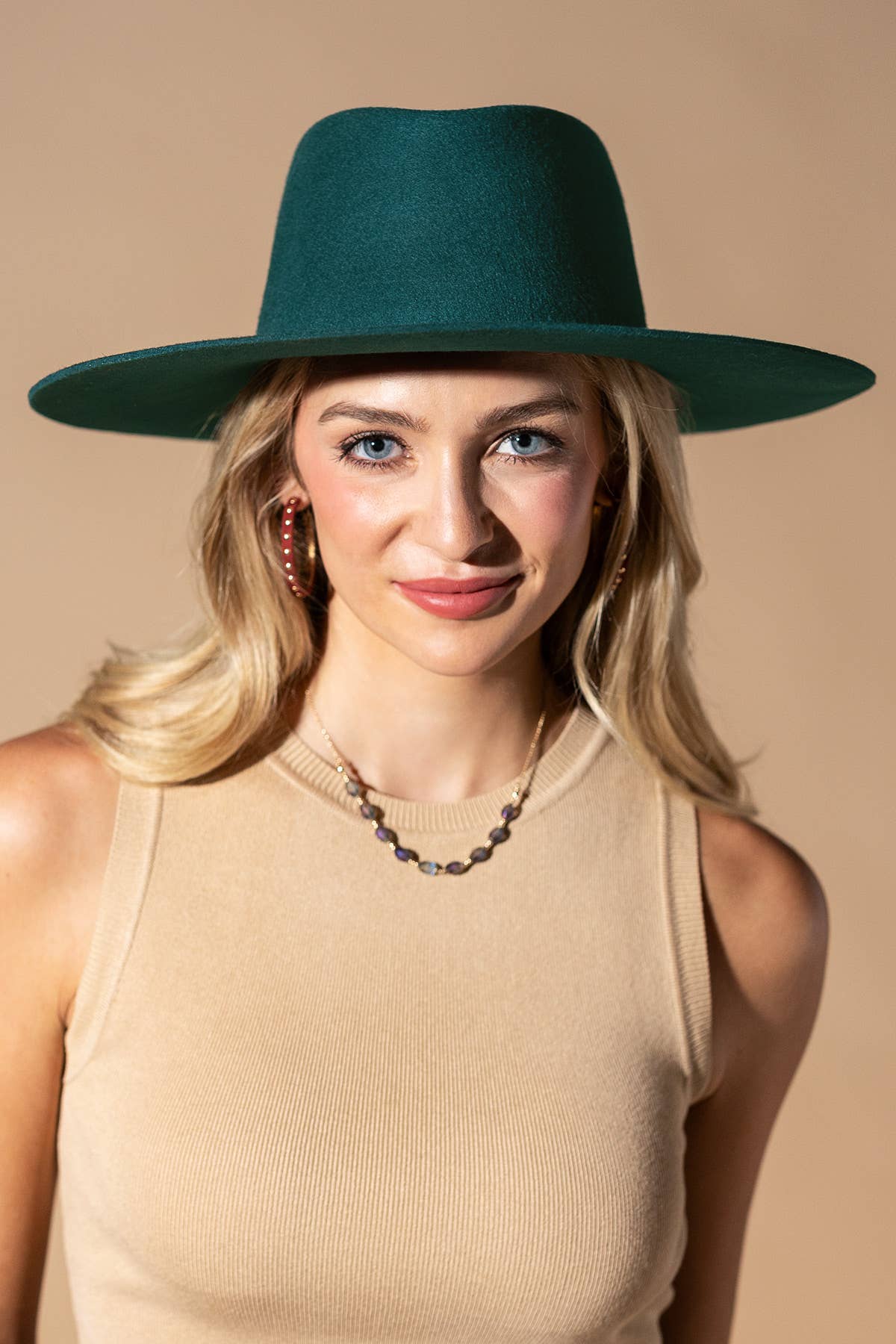100% Australian Wool Triangular Panama Hat-Blank: RASPBERRY / OS