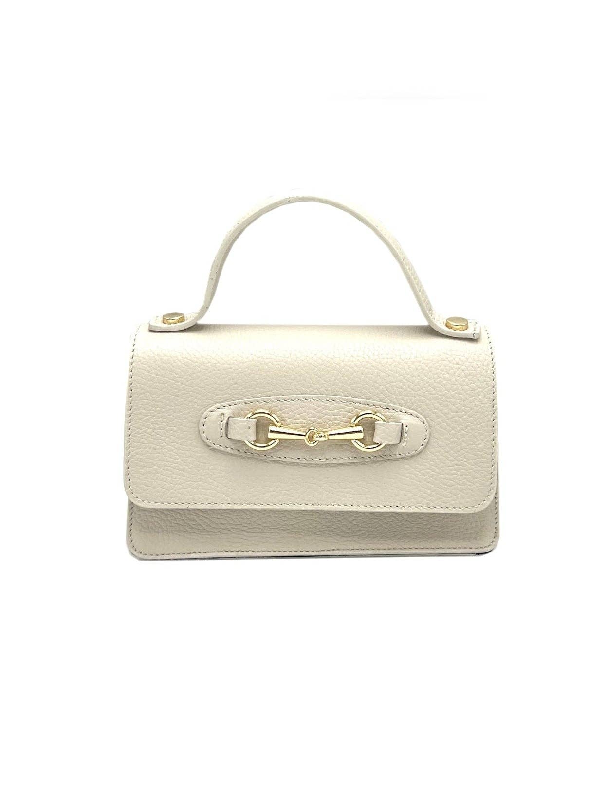 Women's Genuine Leather Handbag with Chain, Made in Italy, art. 112569New: Yellow
