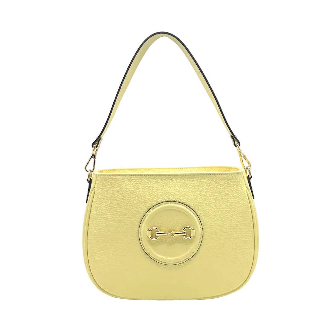 Genuine leather shoulder bag, Made in Italy, art. 112627: Taupe
