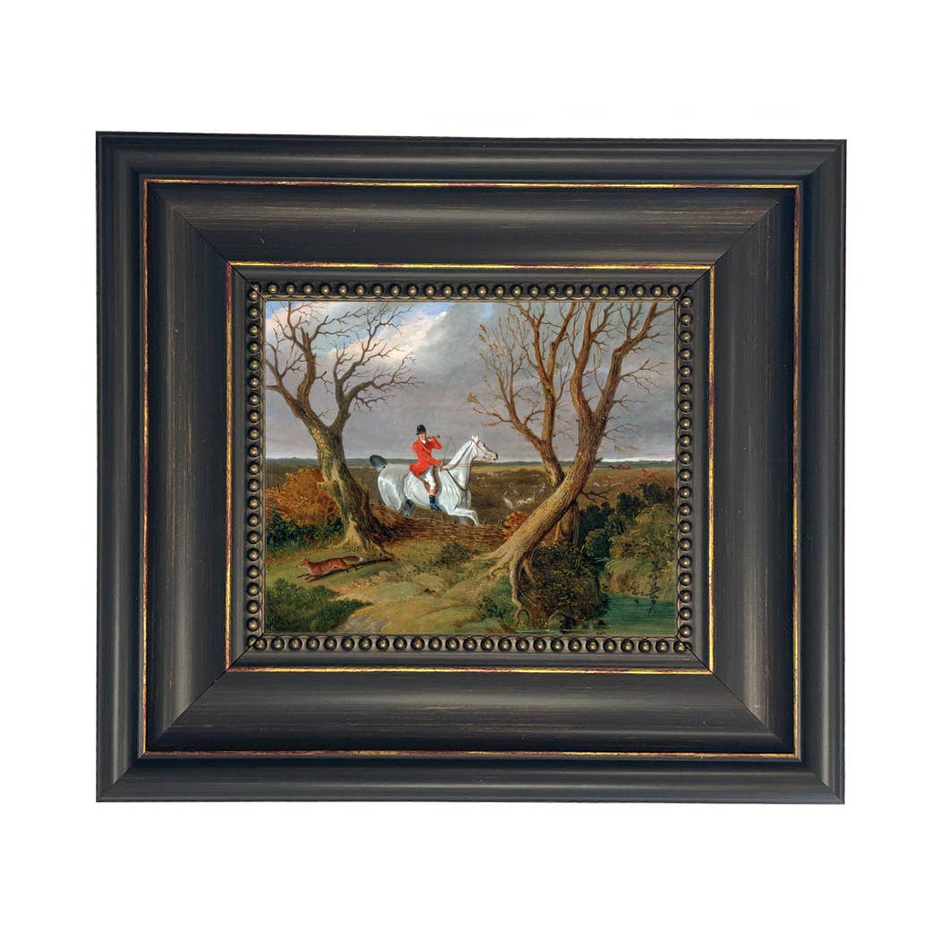 The Suffolk Hunt Vintage Painting Print on Canvas: Antiqued Black/Gold / 8" x 10"