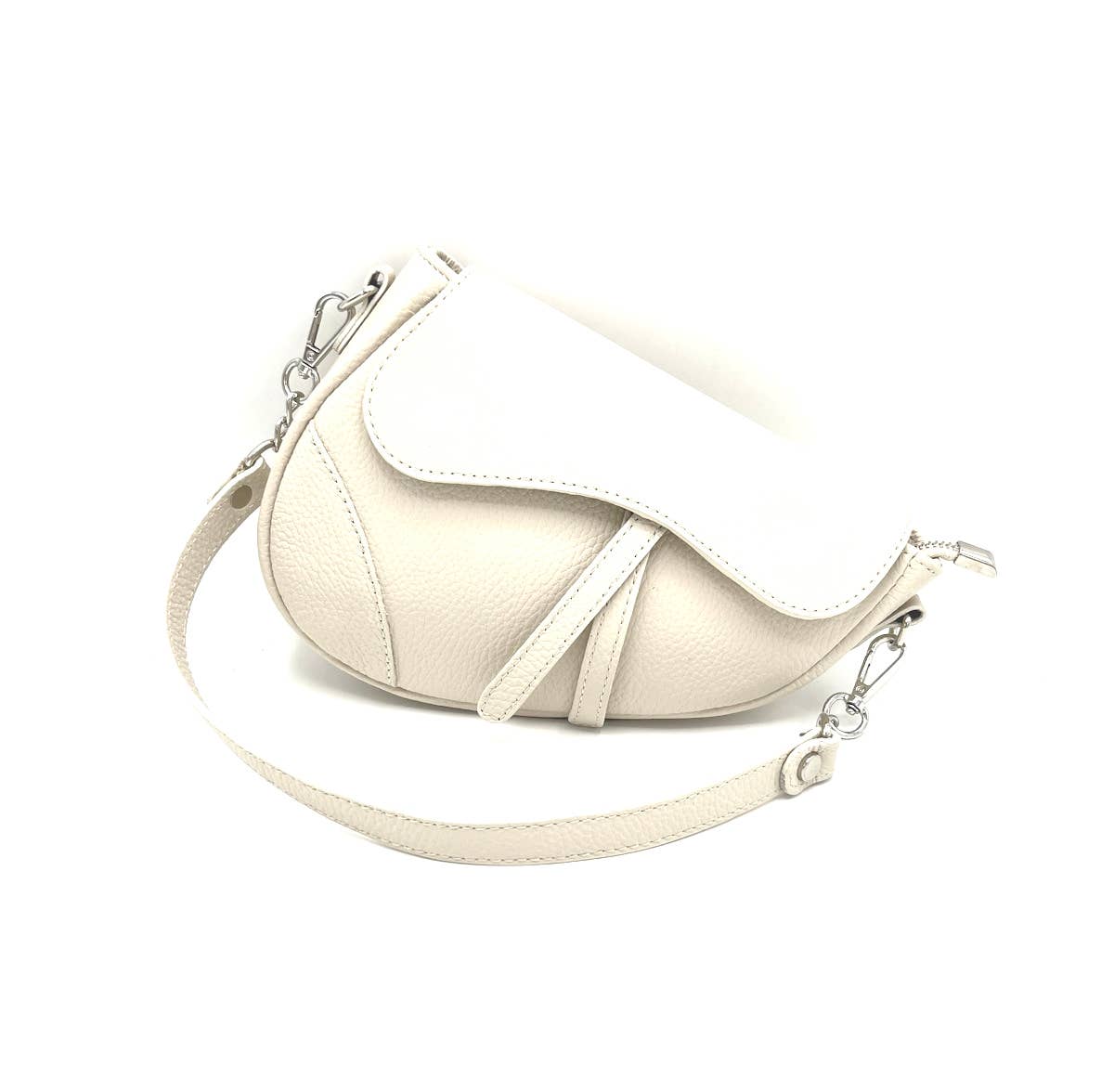 Genuine leather shoulder bag, Made in Italy~Camel