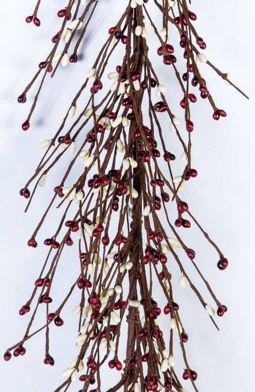 Rice Berry Garland, 55In, Hw, Country Red, Cream