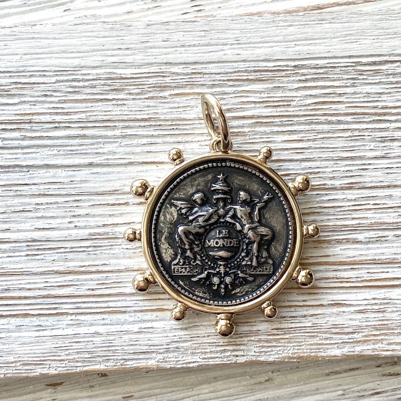 Coin necklace french medallion jewelry  boutique salon: Horse