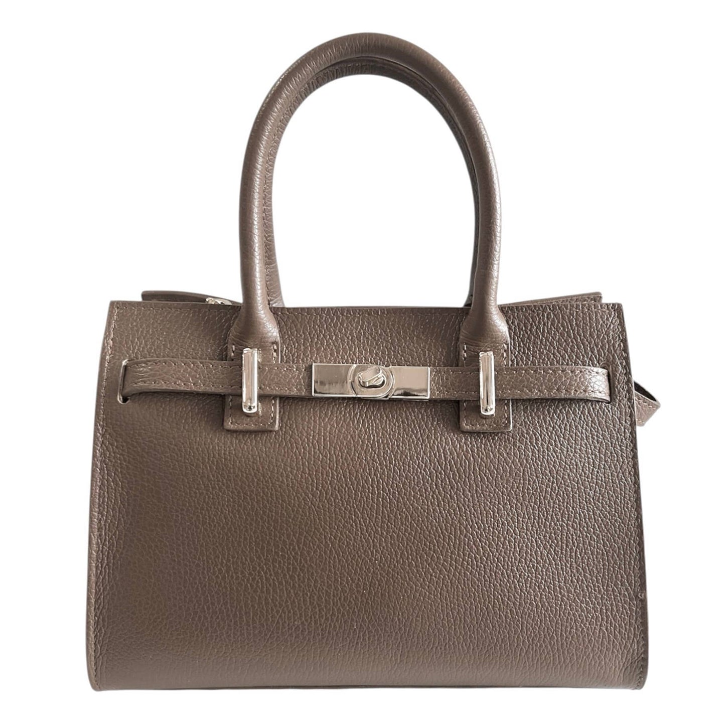 Modarno "Gina" handbag and shoulder bag in genuine leather 28x14x20cm: Dark Brown