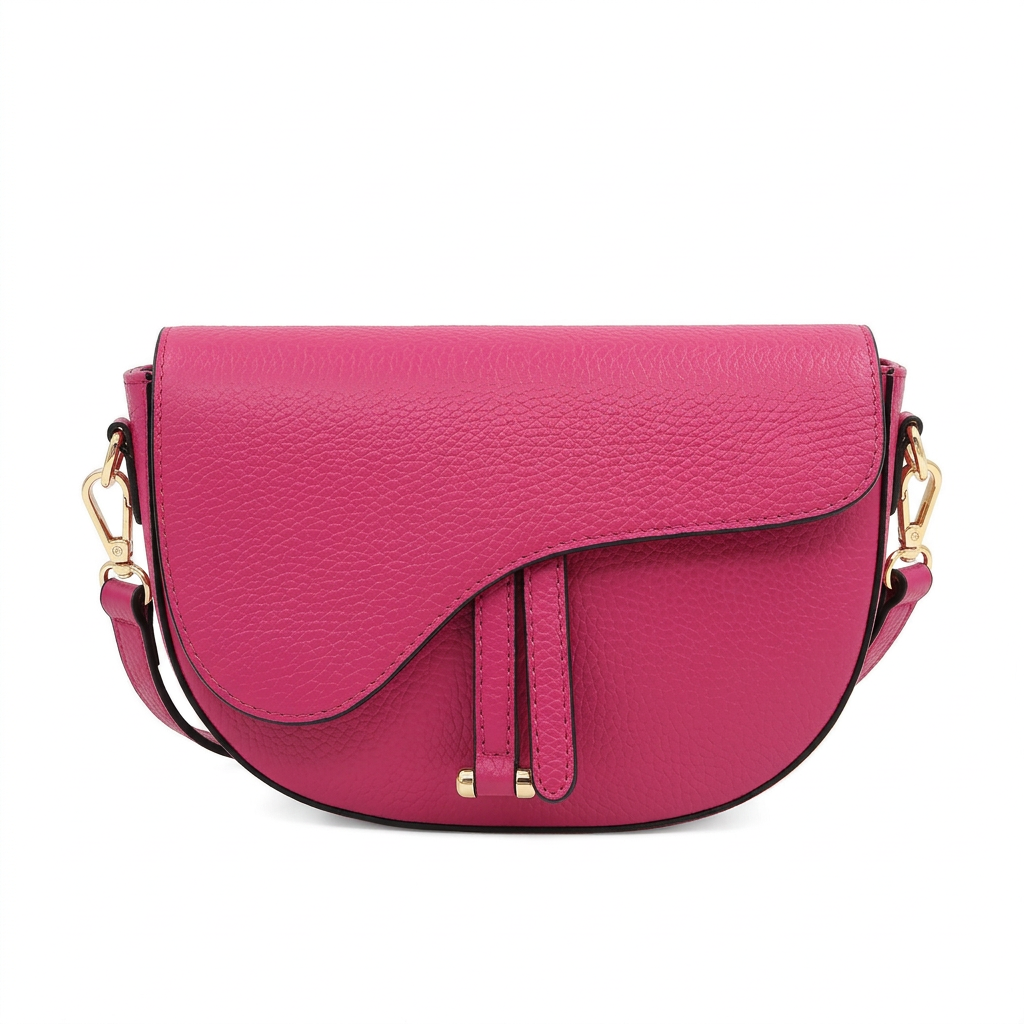 Genuine Leather Saddle Crossbody Bag – Made in Italy: Arancione