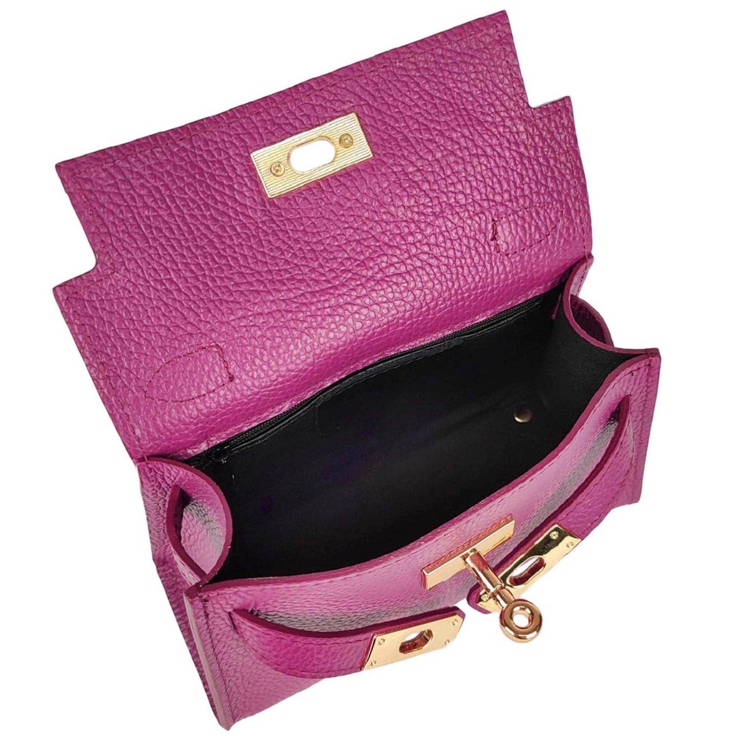 Modarno Dollarno Women's Handbag “Kelly” in genuine leather 21x8x14 cm: Rosso