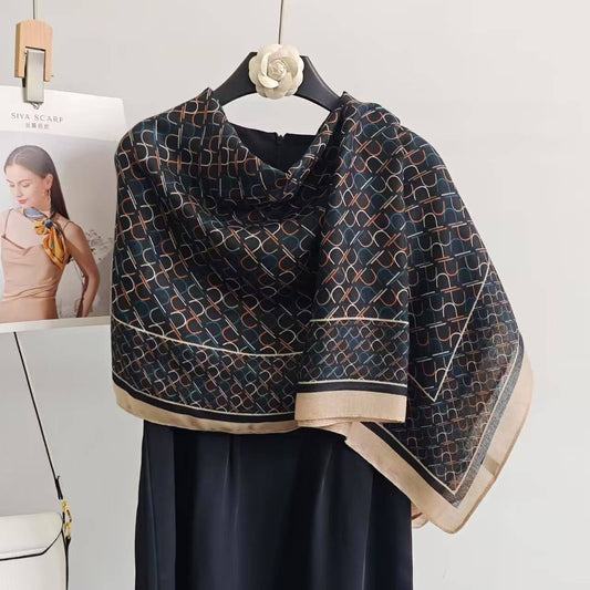 Navy / Tan Scarf – Geometric Collection