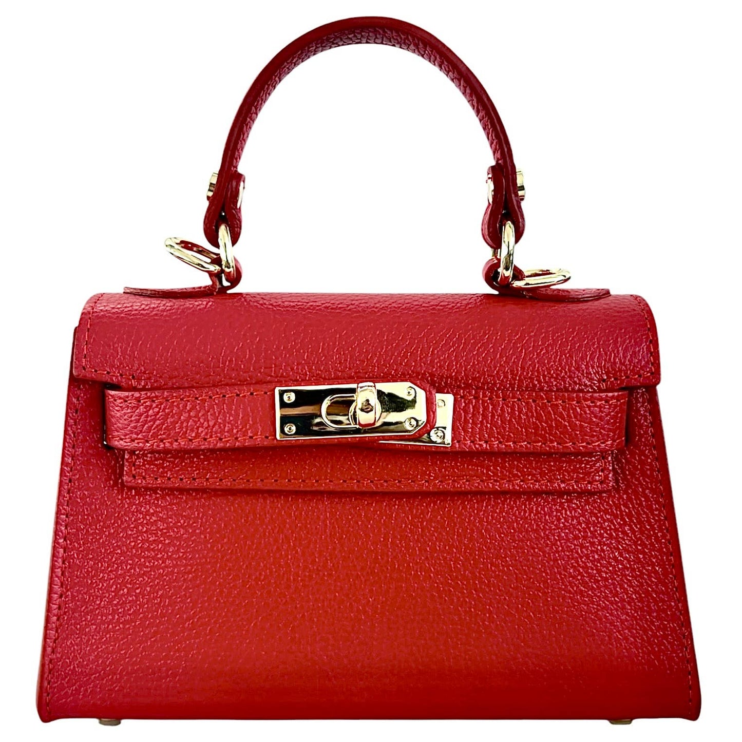 Modarno Dollarno Women's Handbag “Kelly” in genuine leather 21x8x14 cm: Rosso