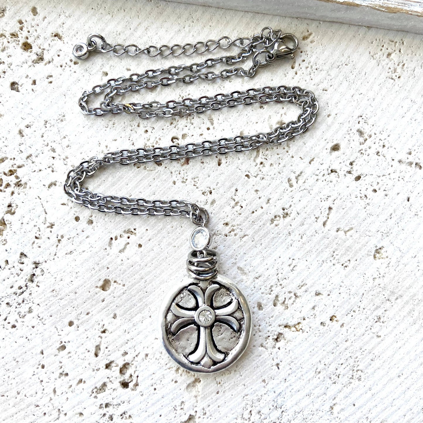 Cross religious jewelry bible lord pray holy God necklace: Gold