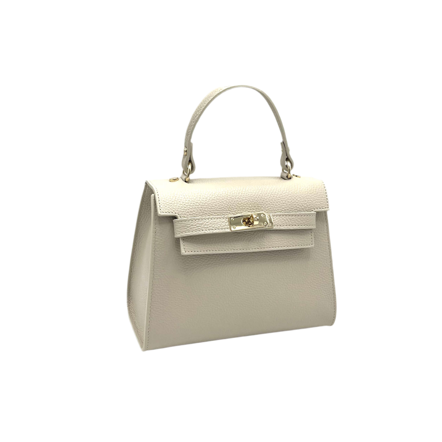Genuine leather top handle bag, Made in Italy, art. 112631: Camel