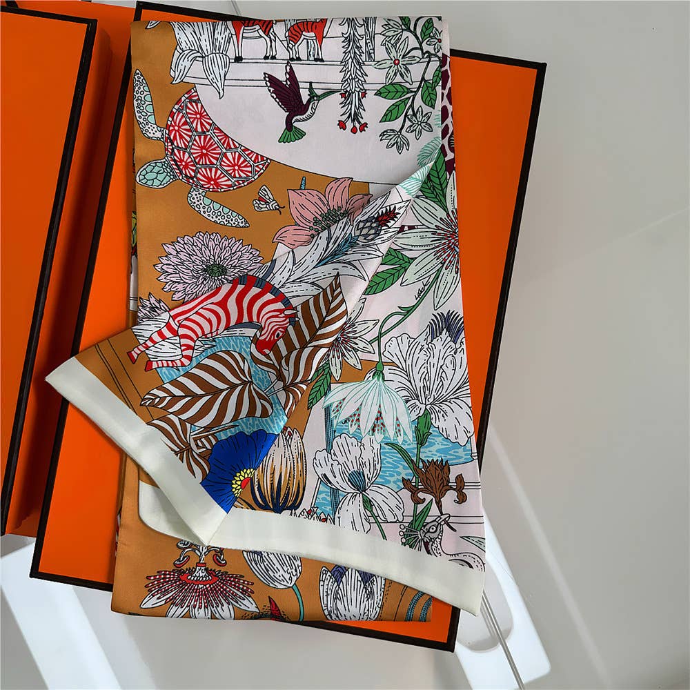 White Bow Scarf – Jungle Collection