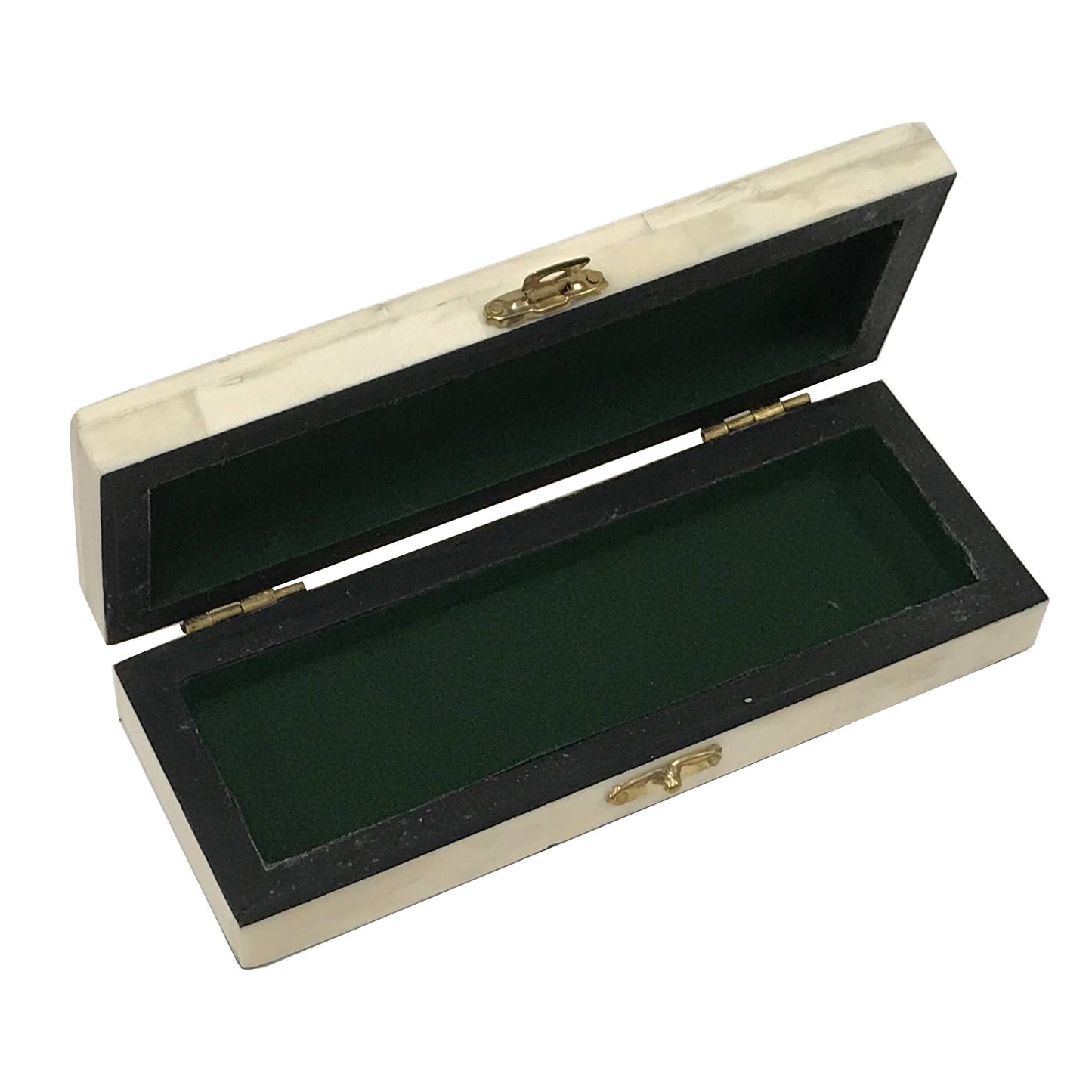 Vintage Train Locomotive Bone Postage Stamp Tabletop Box