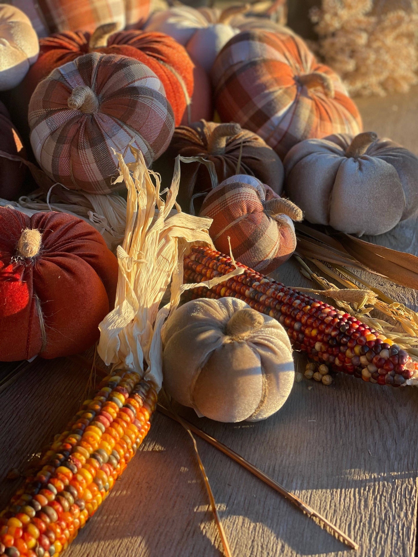 CF-3125 - Lrg. Walnut Velvet Fall Pumpkin