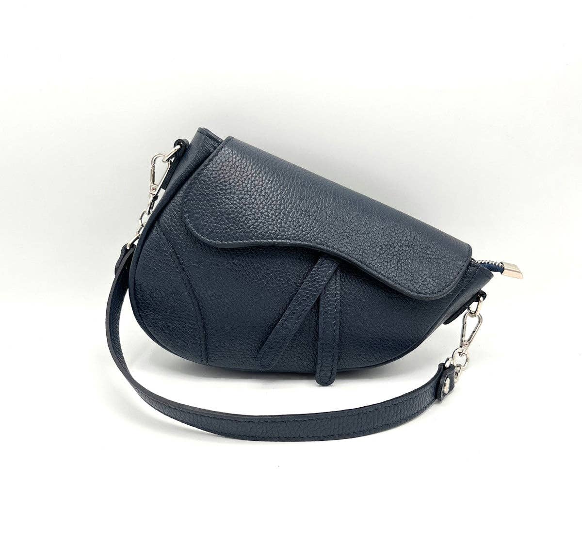 Genuine leather shoulder bag, Made in Italy, art. 112436: Dark Blue