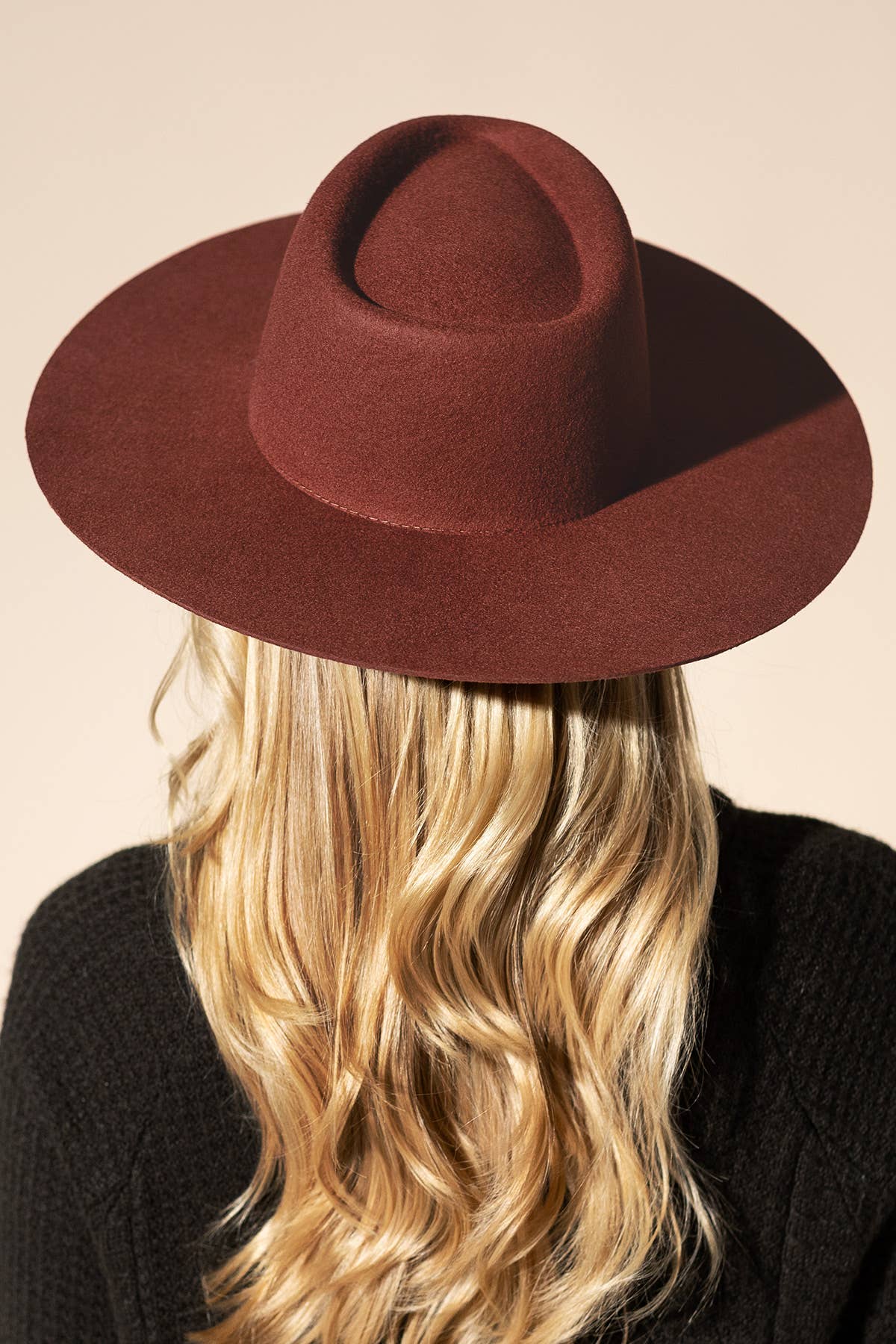 100% Australian Wool Triangular Panama Hat-Blank: RASPBERRY / OS