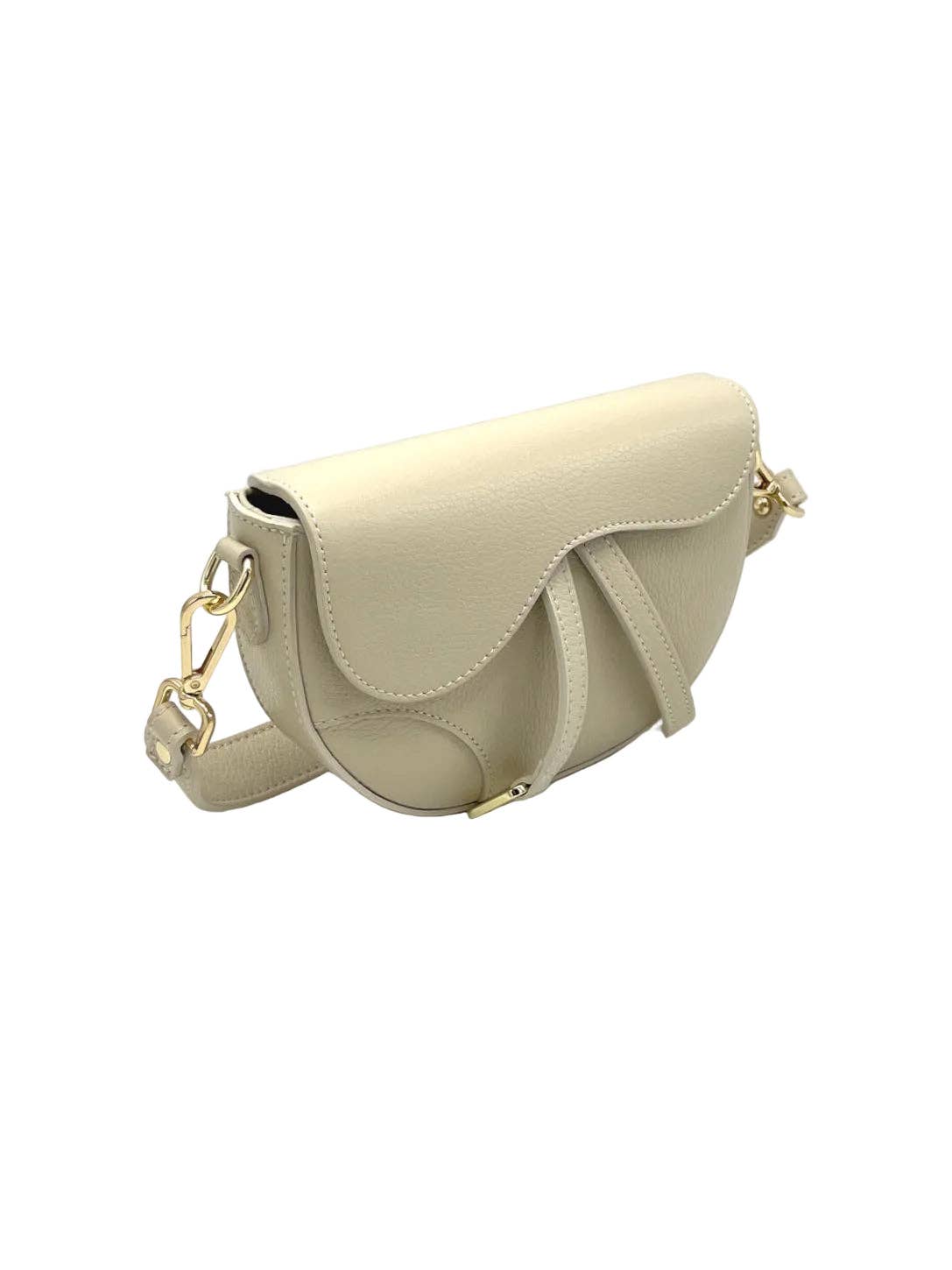 Women's Genuine Leather Shoulder Bag, Made in Italy, art. 112736: Taupe