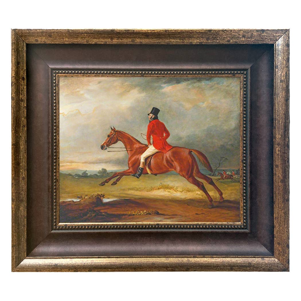 Major Healey Wearing Raby Hunt Uniform Framed Painting Print: Gold Florentine Leaf / 5" x 6"