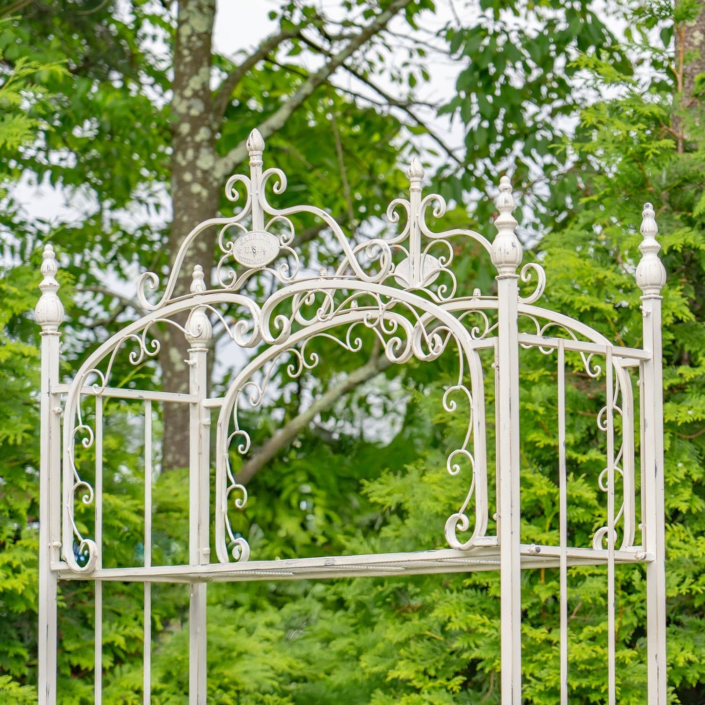 7.5ft. Tall Four Tier Standing Shelf "Stephania" : White