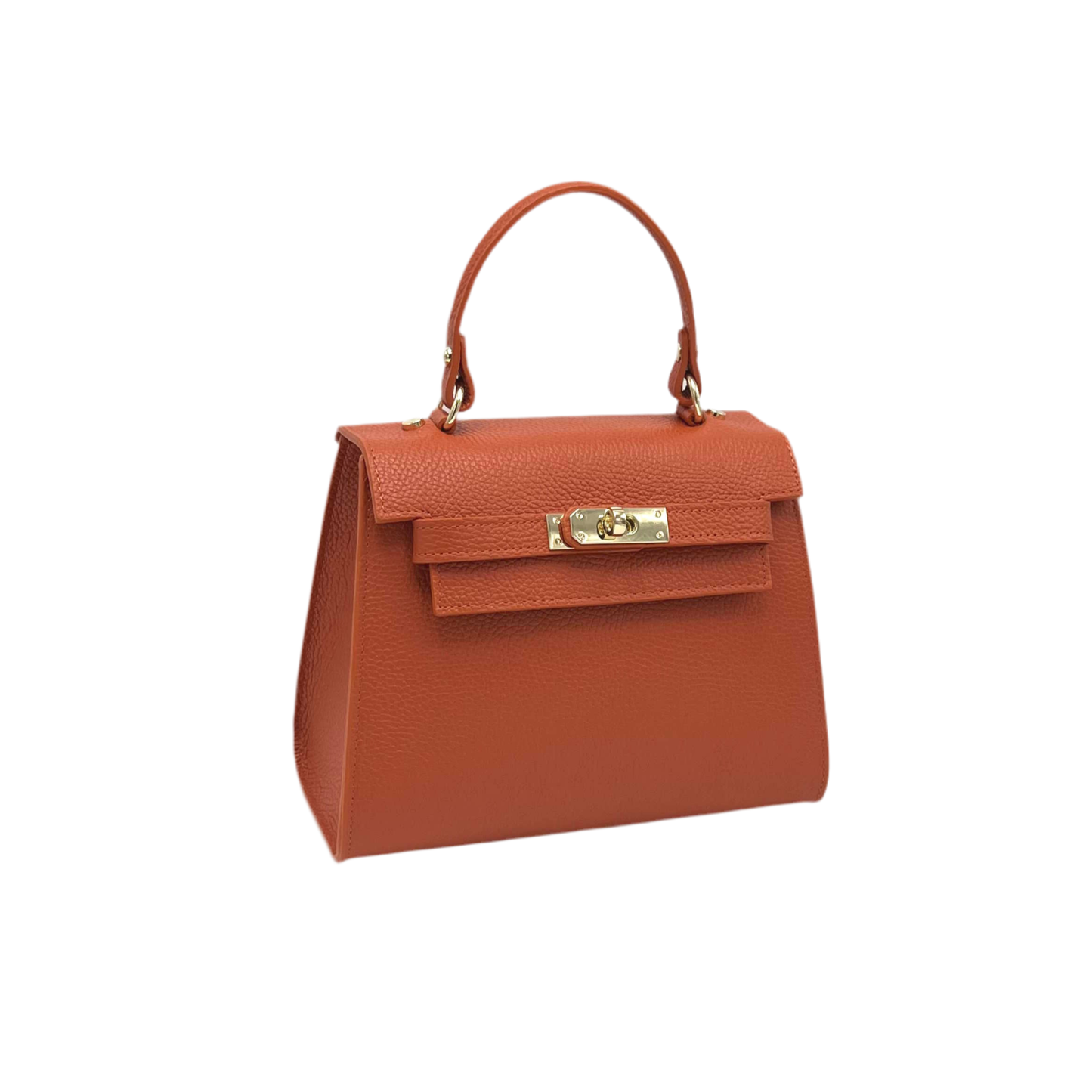 Genuine leather top handle bag, Made in Italy, art. 112631: Black