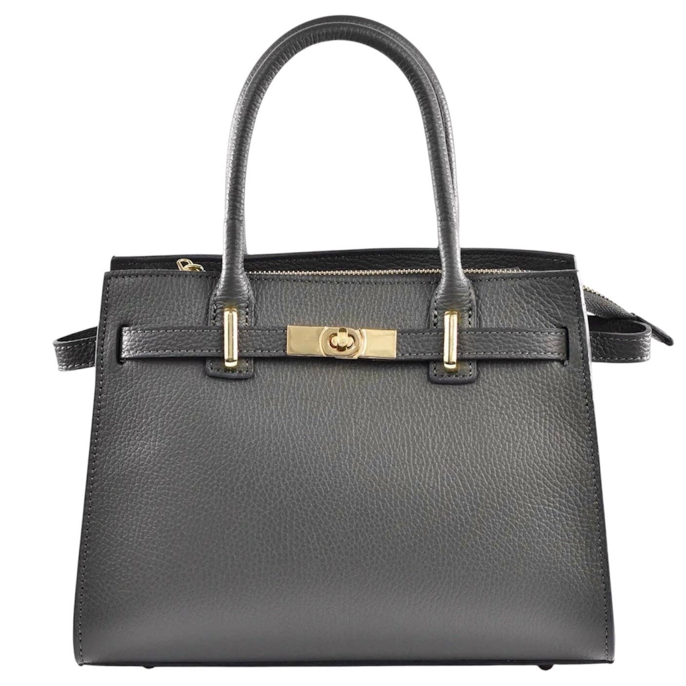 Modarno "Gina" handbag and shoulder bag in genuine leather 28x14x20cm: Dark Brown