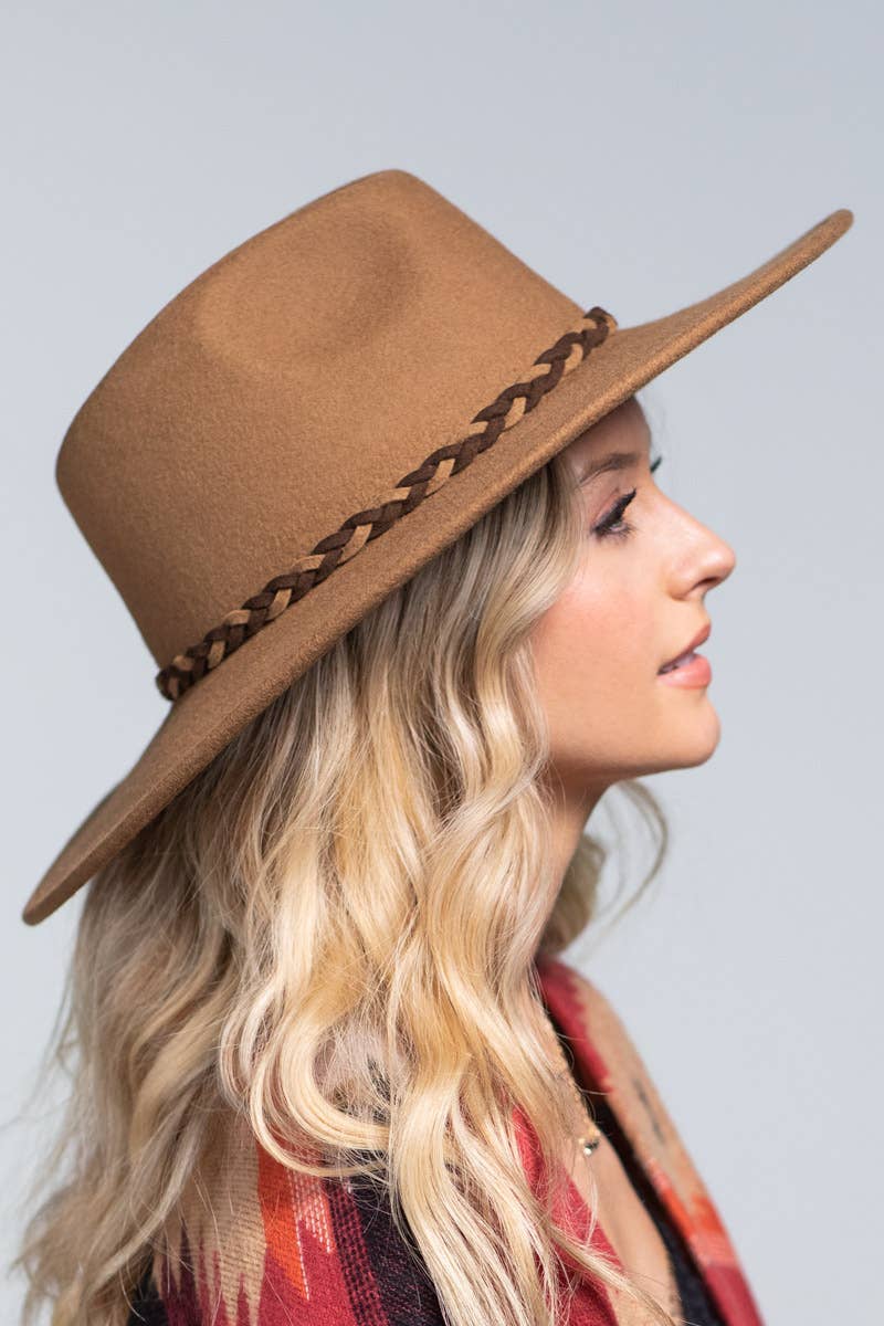 100% Wool Panama Hat & Braid: Grey / OS