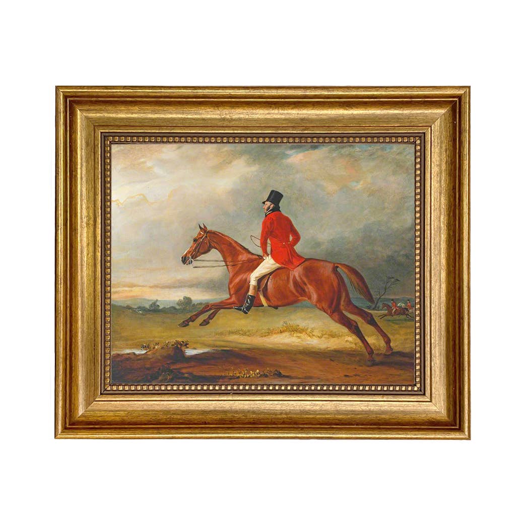 Major Healey Wearing Raby Hunt Uniform Framed Painting Print: Gold Florentine Leaf / 5" x 6"