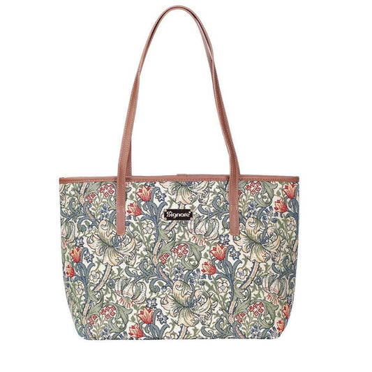 William Morris Golden Lily College/Shoulder Tote Bag