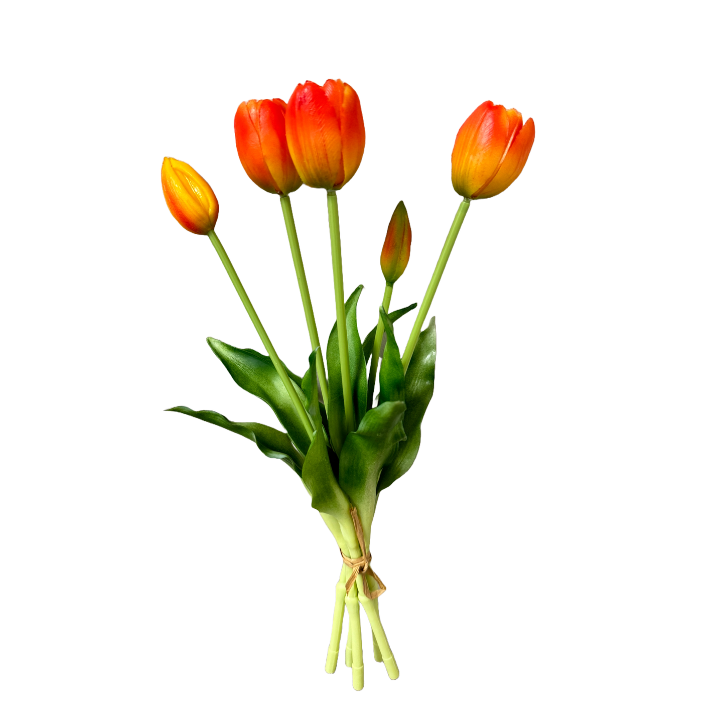 16" Real Touch Tulip-3 flowers 2 buds: Soft Pink