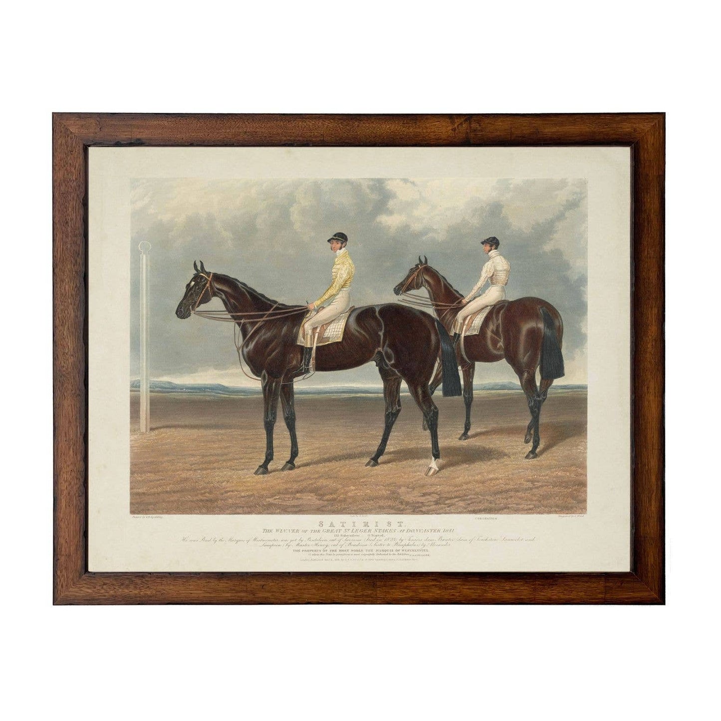 Horse and Jockey A bookplate on a distressed background: Barnwood Frame 310-400 Ee / 16" X 20"