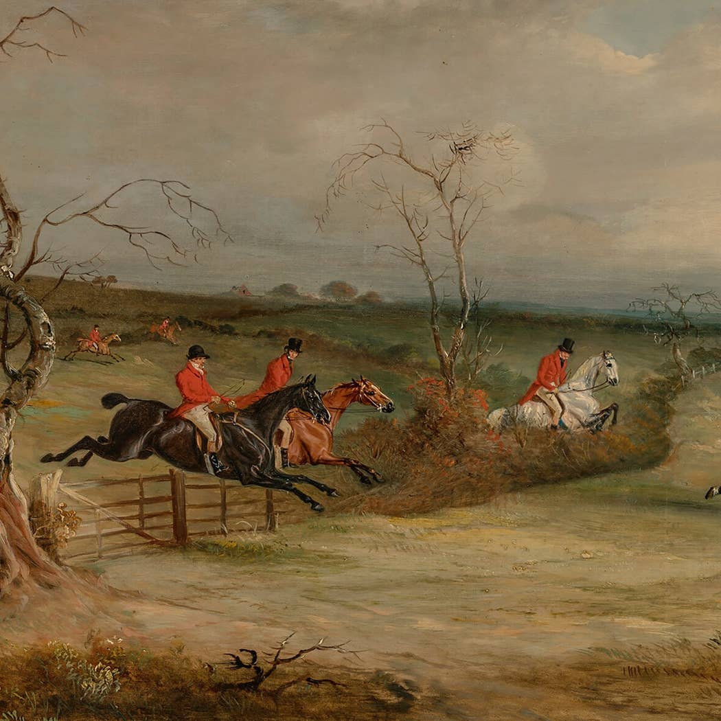 Belvoir Fox Hunt Scene Handmade Wood/Glass Decorative Tray