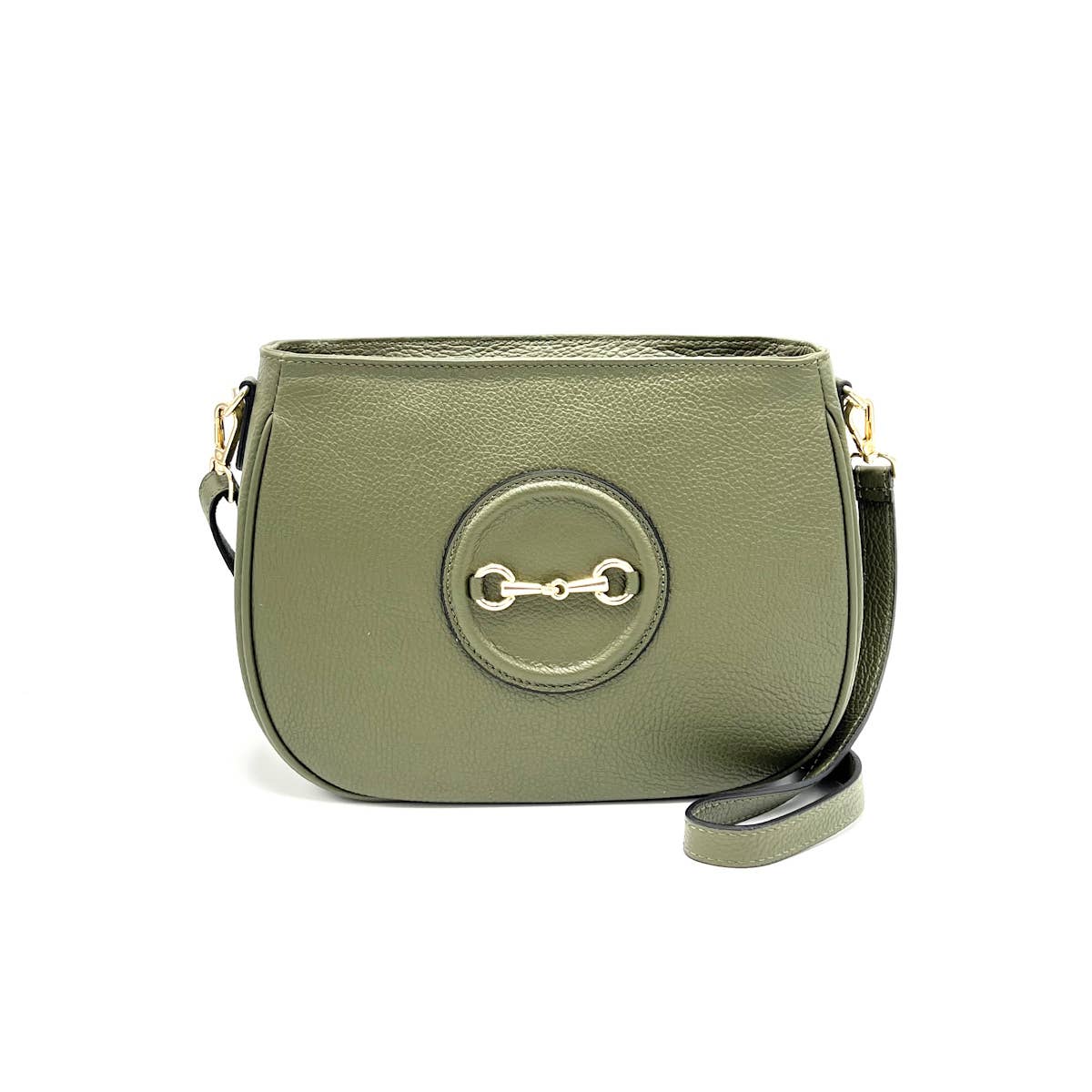 Genuine leather shoulder bag, Made in Italy, art. 112627: Taupe