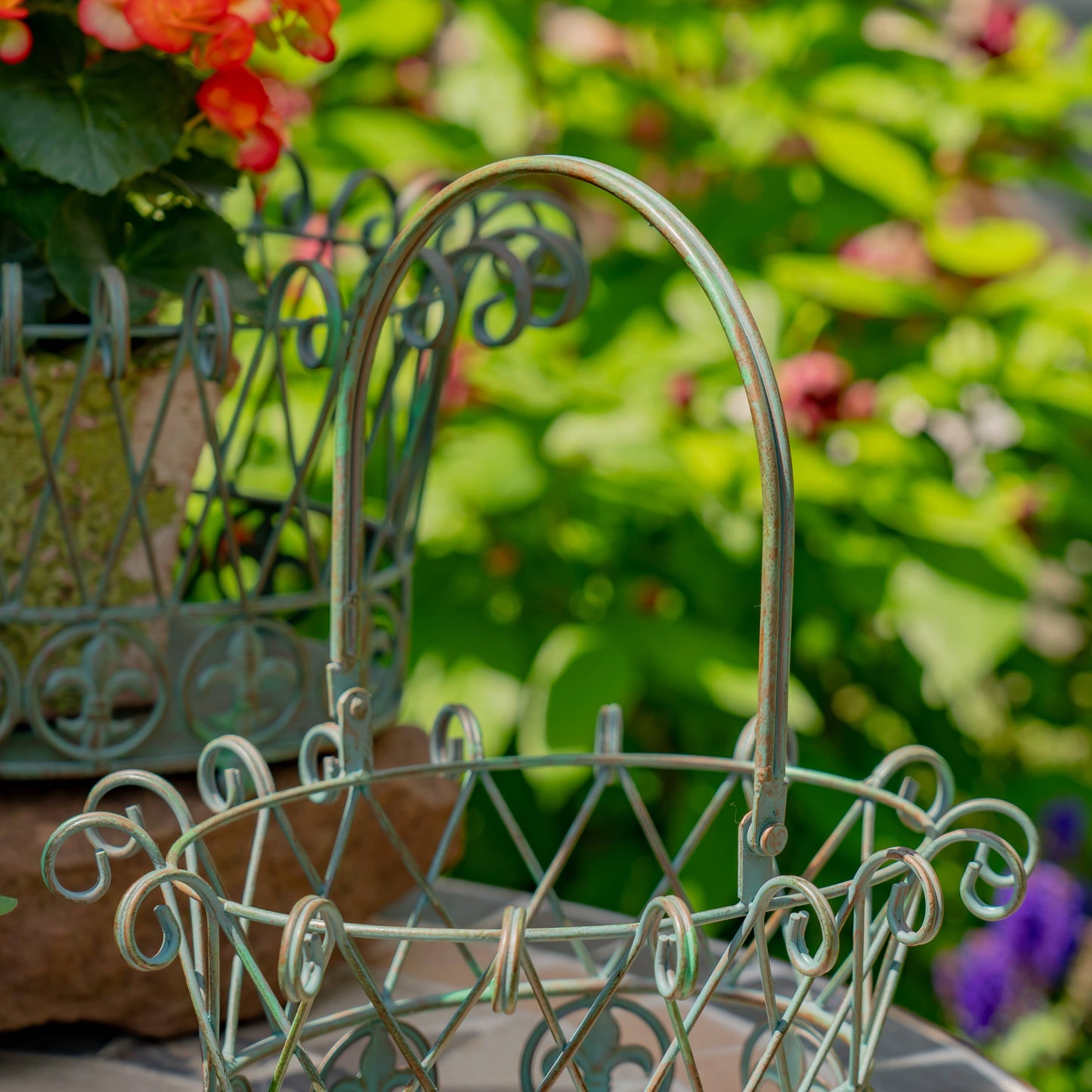 Decorative Garden Baskets Metal Wire- 3PC/Set - Options: Verdi Green