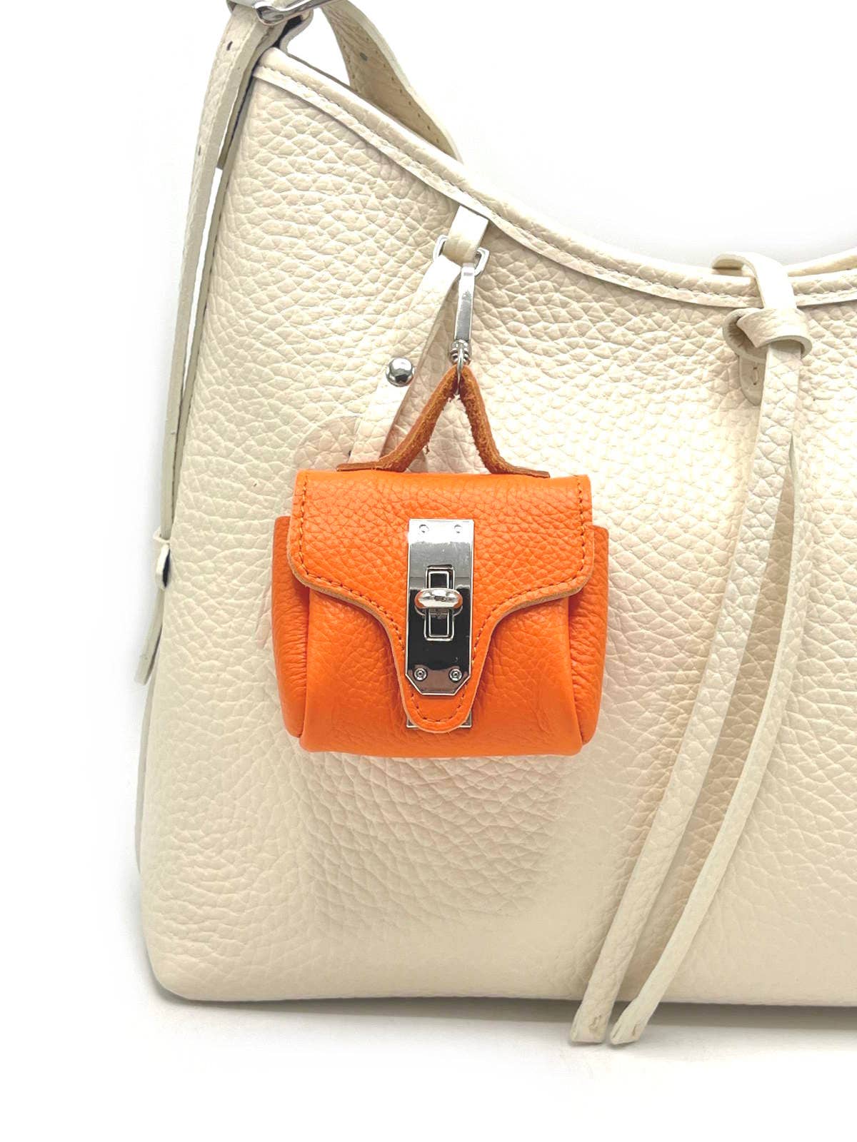 Genuine Leather AirPods Holder, art. PO05: Orange