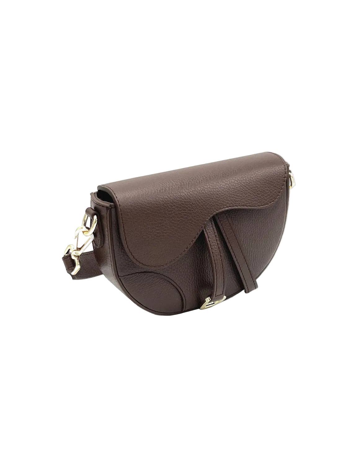 Women's Genuine Leather Shoulder Bag, Made in Italy, art. 112736: Chocolate